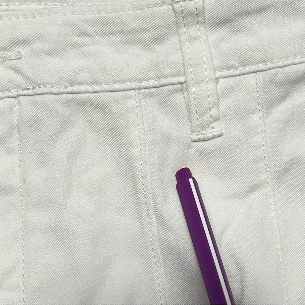 Cleo White Wide Leg Trouser Pants | Size 12 | High Rise Stretch Cotton - Picture 9 of 10